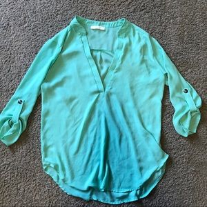 Sea foam green blouse